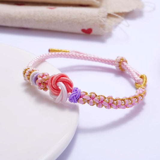Kvekstio To My Granddaughter Blossom Knot Bracelet, Always Be Brave And Be Strong Adjustable Braided V1258-DP02-A-633