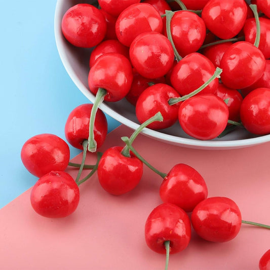 20Pcs Red Artificial Cherries, Realistic/Lifelike Fruit Cherry Ornament, Home Kitchen Party Decoration & V1258-DP02-A-637