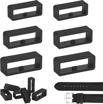6Pcs Watch Band Loops Watch Strap Holder Loop Black Watch Band Strap Loops Watch Strap Keeper Holder Retainer V1258-DP02-A-655