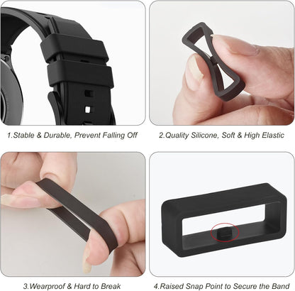 6Pcs Watch Band Loops Watch Strap Holder Loop Black Watch Band Strap Loops Watch Strap Keeper Holder Retainer V1258-DP02-A-655
