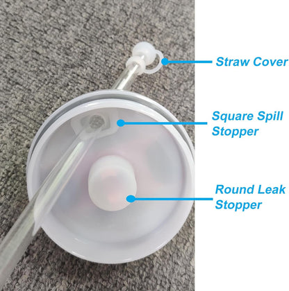 Spill-Proof Silicone Accessory Set for Stanley Cups - Includes Straw Covers, Round and Square Leak Stoppers - V1258-DP02-A-67