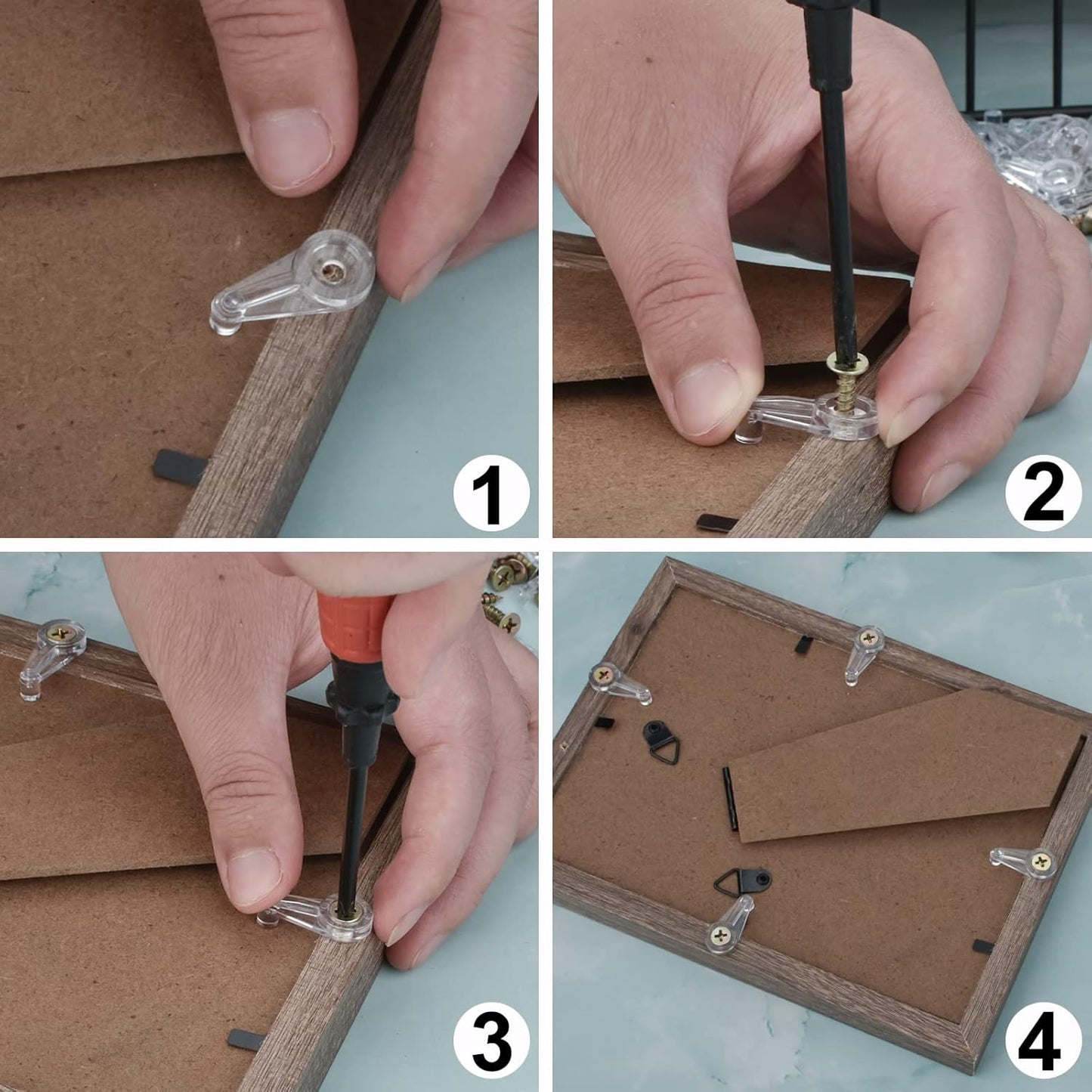 50 Pack Glass Retainer Kit 4-5mm Clips With Screws for Fixing Cabinet Doors V1258-DP02-A-716