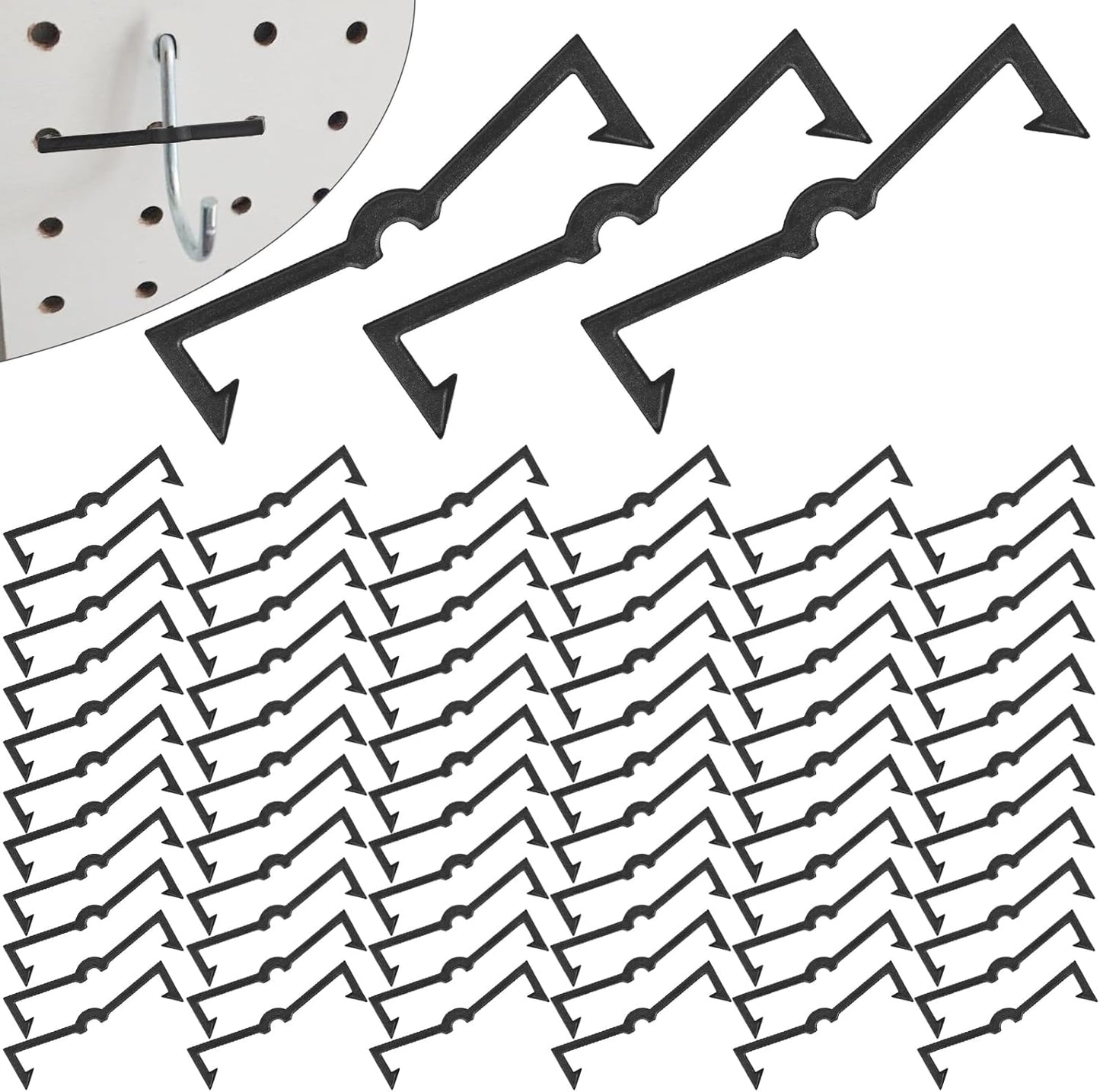 Black Peg Locks Plastic Pegboard Hook Locks Pegboard Display Hook Organizer Fixer Peg Board Hook Clip V1258-DP02-A-717