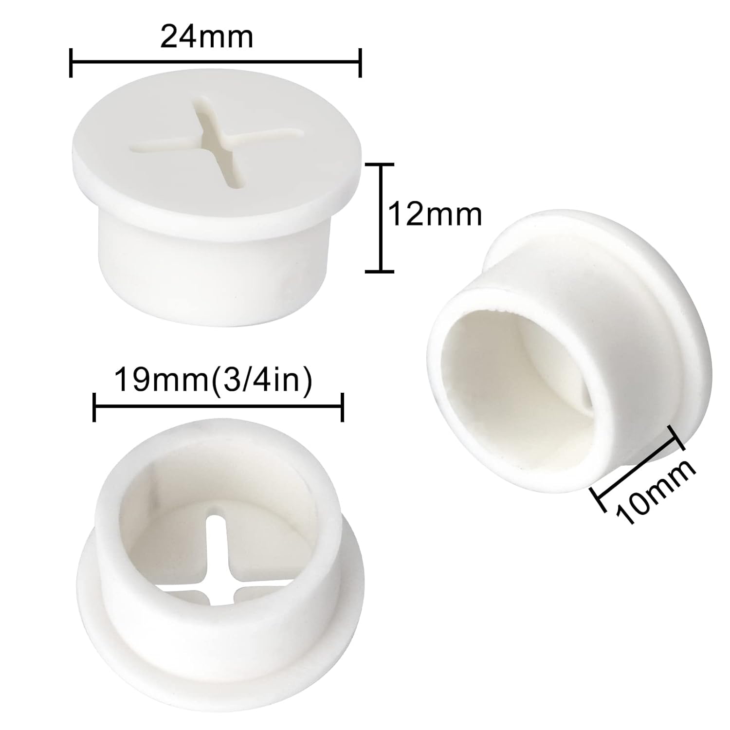 12 Pcs Cable Cord Grommet Silicone Cable Grommet 3/4" Wire Hole Cover Cable Management Wire Organizer Cable V1258-DP02-A-719