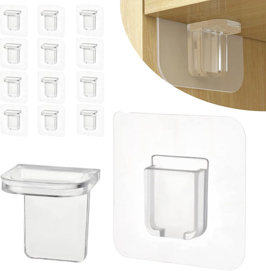 12 Pcs Punch Free Shelf Support Pegs Self Adhesive Shelves Clips Shelf Pegs for Shelves No Drill Shelf V1258-DP02-A-723