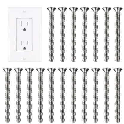 Extra Long Outlet Screws 6-32 x 1-1/2 Inches Electrical Outlet Screws 304 Stainless Machine Screws - 30 Pack V1258-DP02-A-727