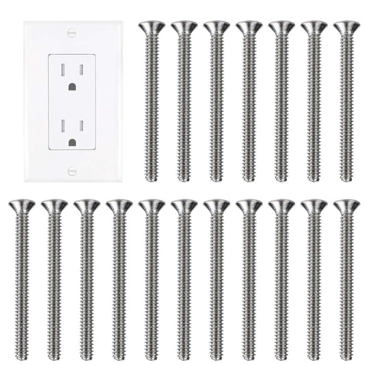 Extra Long Outlet Screws 6-32 x 1-1/2 Inches Electrical Outlet Screws 304 Stainless Machine Screws - 30 Pack V1258-DP02-A-727