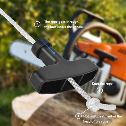 Pull Cord with Recoil Starter Handle Gasoline Engine Starter Handle Grip Recoil Starter Pull Handle for Lawn V1258-DP02-A-729