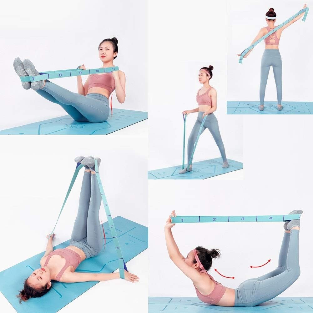 Nitpicker Stretching Straps Hamstring Stretcher Device Elastic Exercise Band Yoga mat Carrying Straps Leg V1258-DP02-A-731