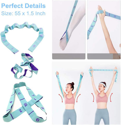 Nitpicker Stretching Straps Hamstring Stretcher Device Elastic Exercise Band Yoga mat Carrying Straps Leg V1258-DP02-A-731