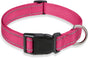 Reflective Dog Collar with Buckle Adjustable Safety Nyl Collars for Small Medium Large Dogs, Pink S V1258-DP02-A-738