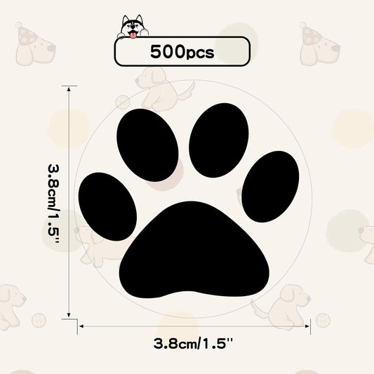 Paw Stickers - Paw Prints Stickers 500Pcs 1.5Inch Puppy Dog Bear Paw Prints Sticker Self Adhesive Clear & V1258-DP02-A-78