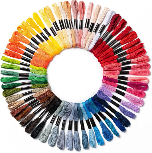 Friendship Bracelet String, 60 Skeins Cross Stitch Thread, 344.5 Inch Cotton Embroidery Floss, Hand V1258-DP02-A-8
