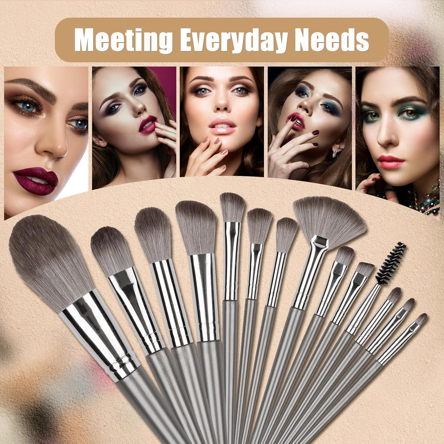 Makeup Brushes, 14 Pcs Professional Makeup Brush Set, Eye and Face Foundation Brush Set, Eyeshadow Brushes, V1258-DP02-A-9