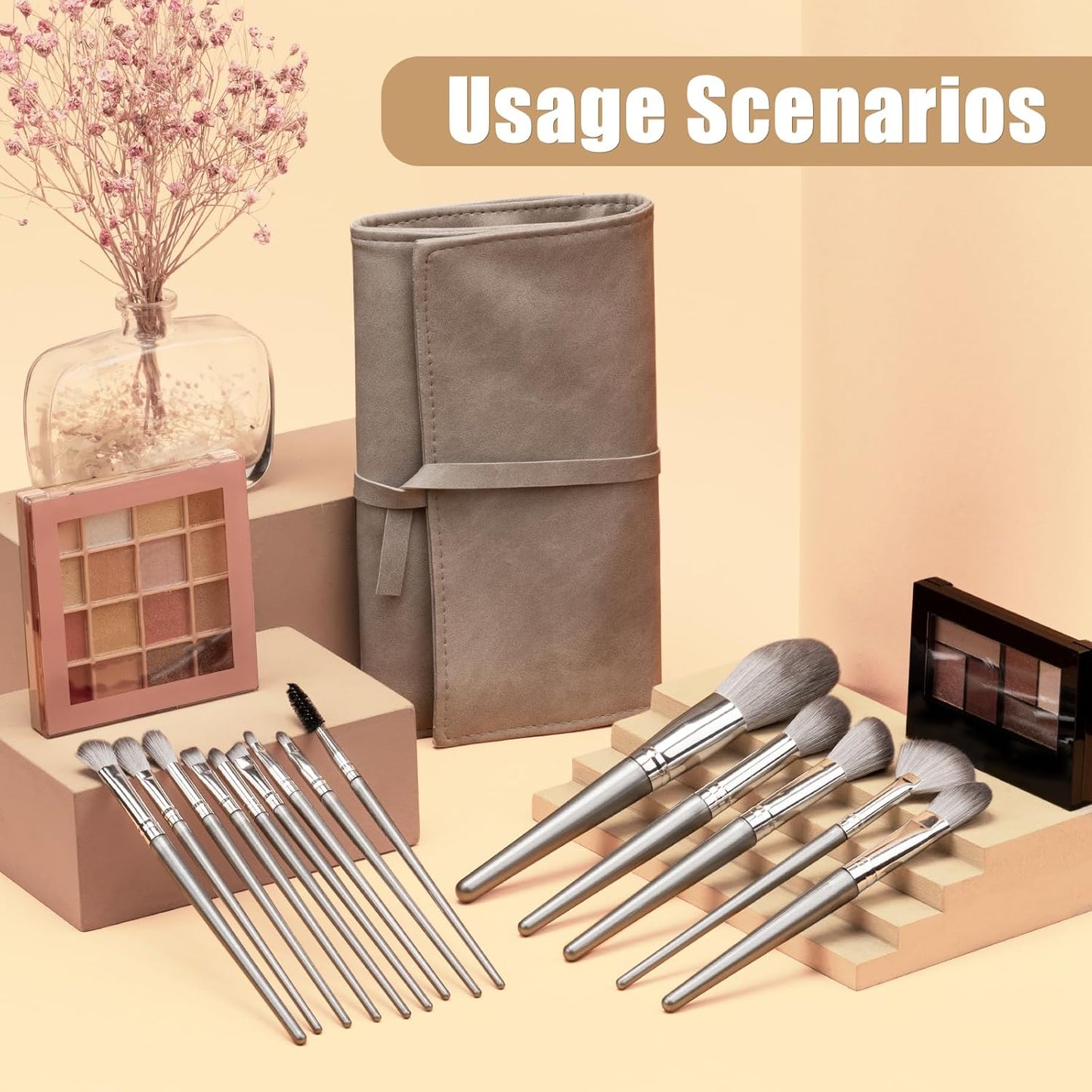 Makeup Brushes, 14 Pcs Professional Makeup Brush Set, Eye and Face Foundation Brush Set, Eyeshadow Brushes, V1258-DP02-A-9