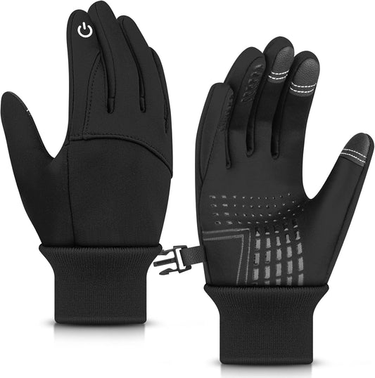 Kids Winter Gloves Windproof Water-Resistant Thermal Touchscreen Anti-slip Cold Weather for Girl Boy, Black V1258-DP02-A-933