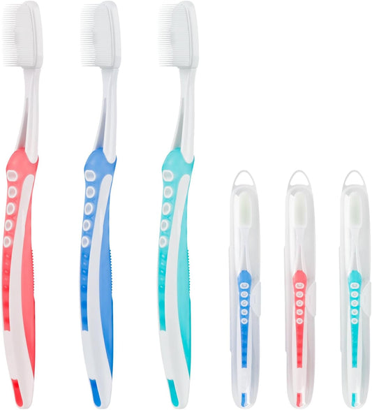 Petluno Nano Toothbrushes Medium Bristle Silicone for Sensitive Teeth and Gums Individually Wrapped Travel V1258-DP02-A-946