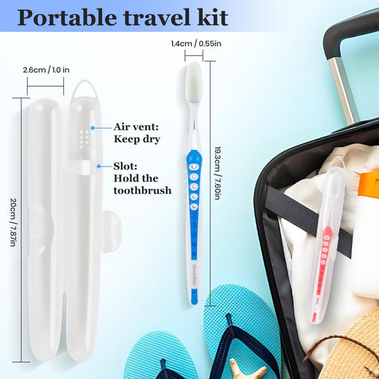 Petluno Nano Toothbrushes Medium Bristle Silicone for Sensitive Teeth and Gums Individually Wrapped Travel V1258-DP02-A-946