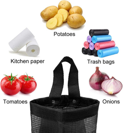 2 Pcs Plastic Bag Holder Trash Bags Storage Dispenser Organizer for Home Kitchen Mesh Hanging Dispensers V1258-DP02-A-951