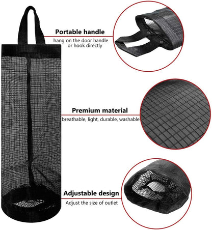 2 Pcs Plastic Bag Holder Trash Bags Storage Dispenser Organizer for Home Kitchen Mesh Hanging Dispensers V1258-DP02-A-951