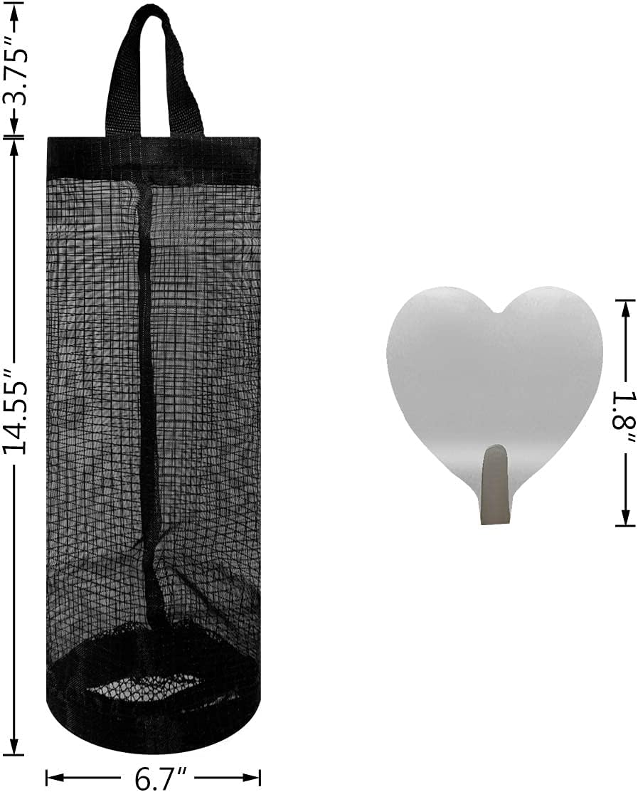 2 Pcs Plastic Bag Holder Trash Bags Storage Dispenser Organizer for Home Kitchen Mesh Hanging Dispensers V1258-DP02-A-951