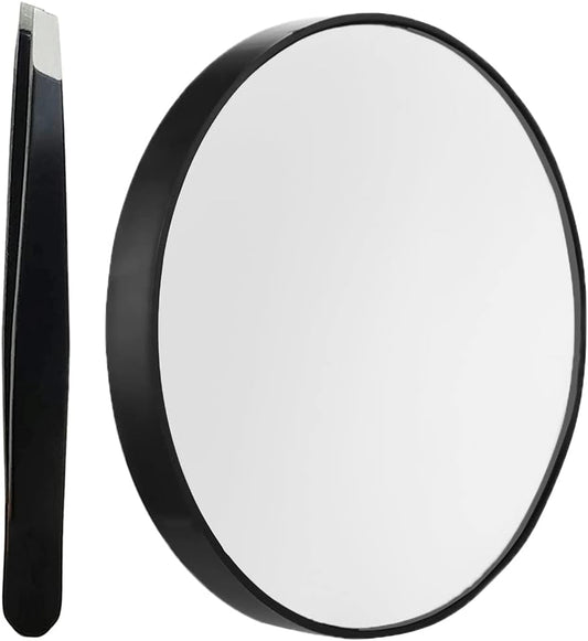 Petluno 10X Magnifying Makeup Mirror, Round Mirror 2 Suction Cups Facial Cosmetic Absorption Shaving Home V1258-DP02-A-952
