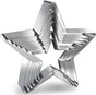 6 Pieces Star Cookie Cutters Set - Stainless Steel Five-Pointed Shaped Cutter, Biscuit Molds, Fondant Cake V1258-DP02-A-955