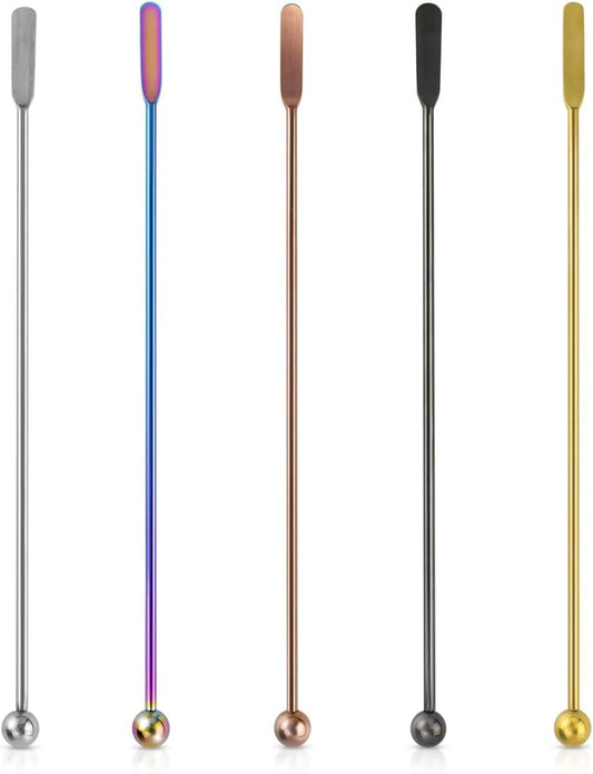 Coffee Stick Stainless Steel Swizzle Reusable Metal Stir Sticks Cocktail Drink Stirrer Spoon Beverage V1258-DP02-A-957