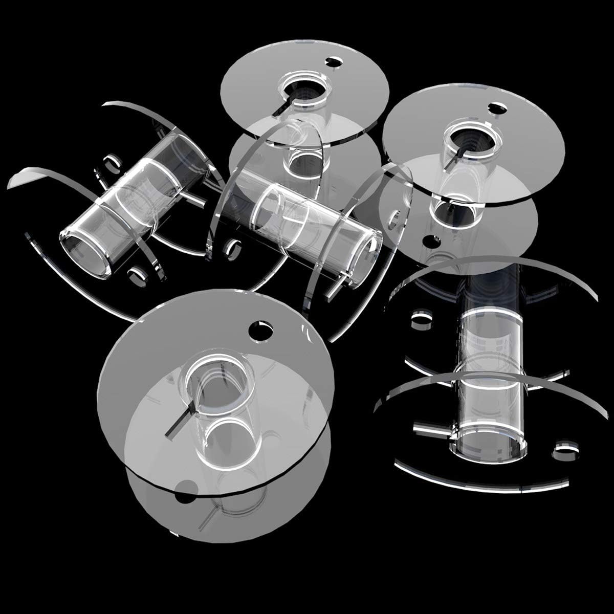 36 Pcs Transparent Plastic Sewing Machine Bobbins with Case for Janome Brother Singer Babylock Class 15 V1258-DP02-A-960