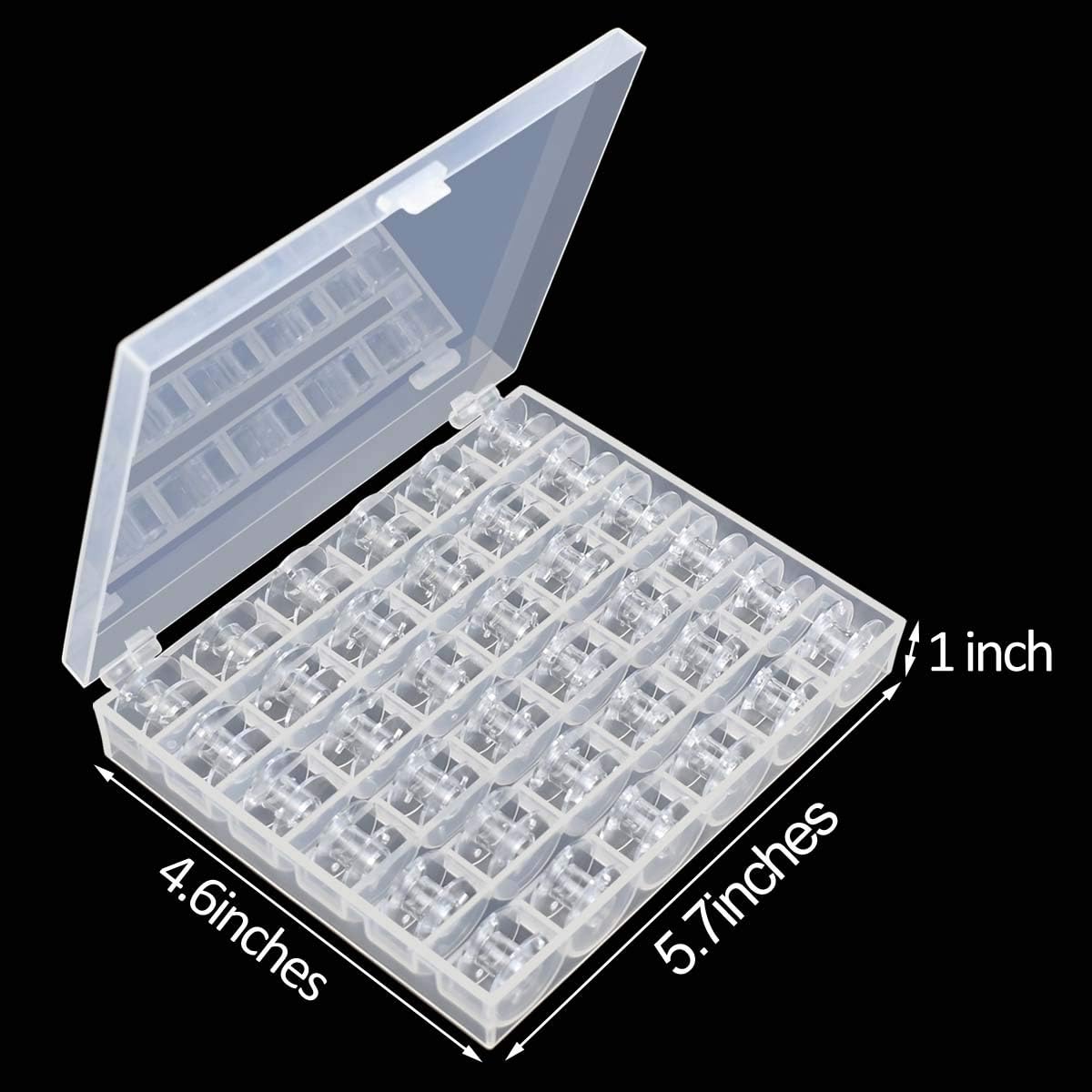 36 Pcs Transparent Plastic Sewing Machine Bobbins with Case for Janome Brother Singer Babylock Class 15 V1258-DP02-A-960