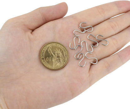 100 Mini S Hooks - Metal Shaped Hangers for Crafts, Jewelry & DIY Key Chains V1258-DP02-A-962