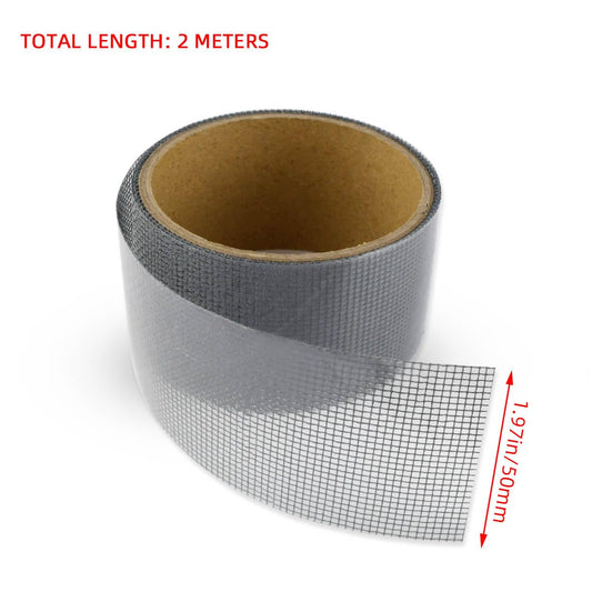 3-Layer Strong Waterproof Adhesive Screen Repair Tape - Instantly Fix Holes & Tears Fiberglass Kit Gray V1258-DP02-A-965