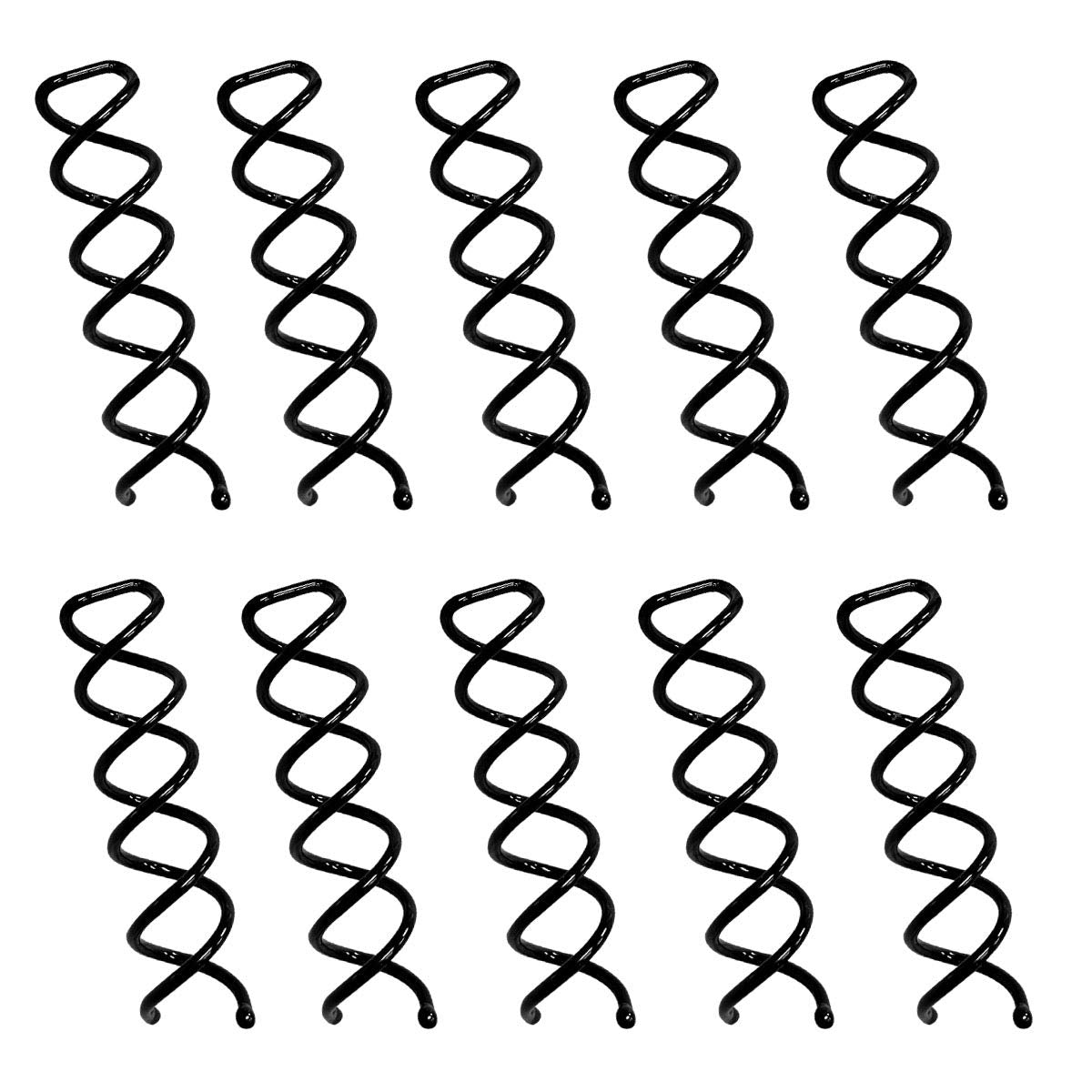 10PCS Spiral Hair Pins, Non-Scratch Ball Tips Screw Pins for DIY Style (Black) V1258-DP02-A-975