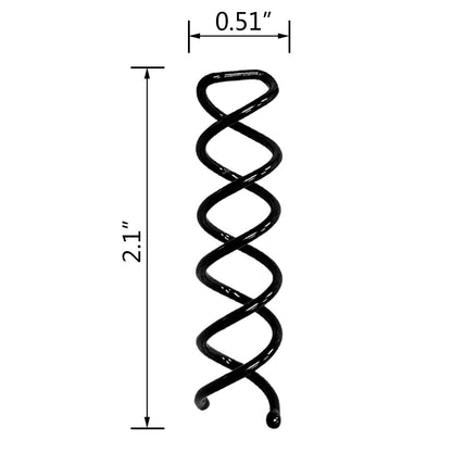 10PCS Spiral Hair Pins, Non-Scratch Ball Tips Screw Pins for DIY Style (Black) V1258-DP02-A-975