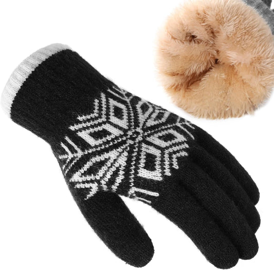 Winter Gloves for Women & Men Wool Winter Gloves Warm Thicken Fleece Touch Screen Glove for Cold Weather V1258-DP02-A-98