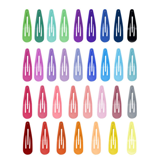 100 Pcs Girls Snap Hair Clips Colorful Barrettes 2 Inch No Slip Metal in 33 Candy Color Glossy Accessories V1258-DP02-A-980