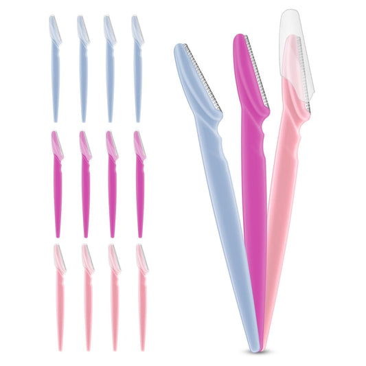 12 Pieces Eyebrow Razor for Women Face Razors Dermaplaning Tool Trimmer Facial with Safety Cover Multipurpose V1258-DP02-A-987