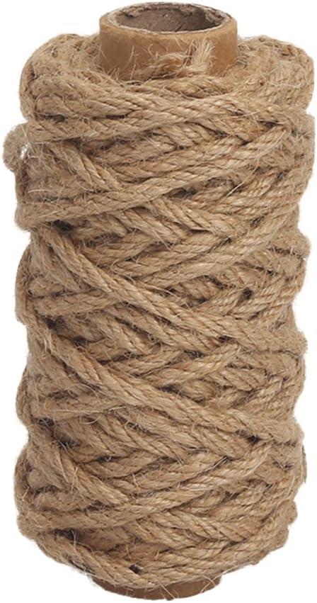Strong Natural Jute Twine, 4mm Thick 66 Feet Long Jute String Rope Roll for Garden, Arts & Crafts, Home V1258-DP02-A-99