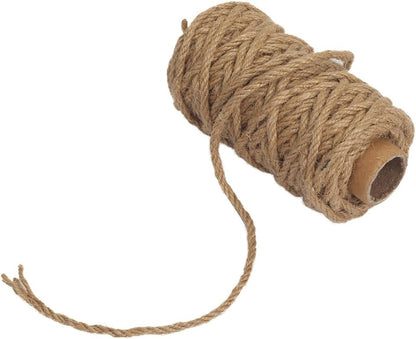 Strong Natural Jute Twine, 4mm Thick 66 Feet Long Jute String Rope Roll for Garden, Arts & Crafts, Home V1258-DP02-A-99