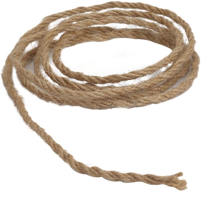 Strong Natural Jute Twine, 4mm Thick 66 Feet Long Jute String Rope Roll for Garden, Arts & Crafts, Home V1258-DP02-A-99
