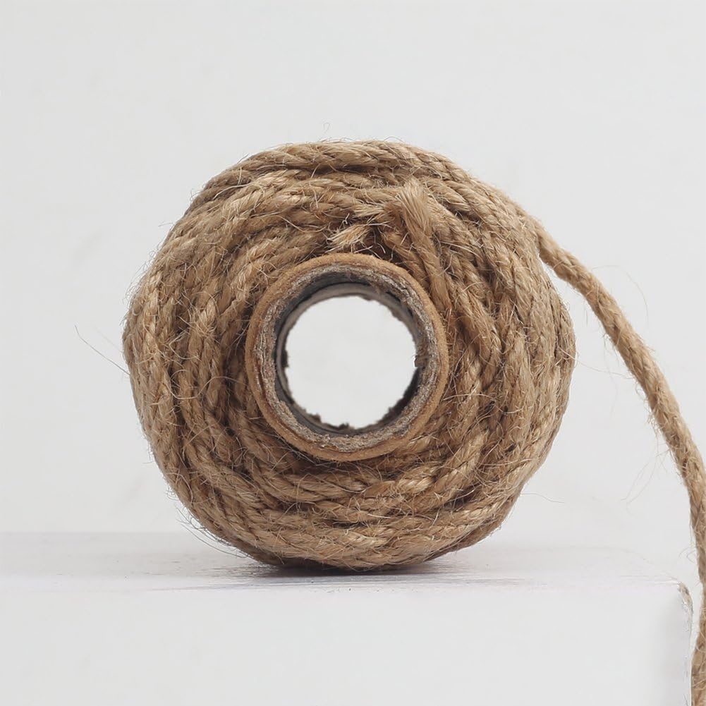 Strong Natural Jute Twine, 4mm Thick 66 Feet Long Jute String Rope Roll for Garden, Arts & Crafts, Home V1258-DP02-A-99