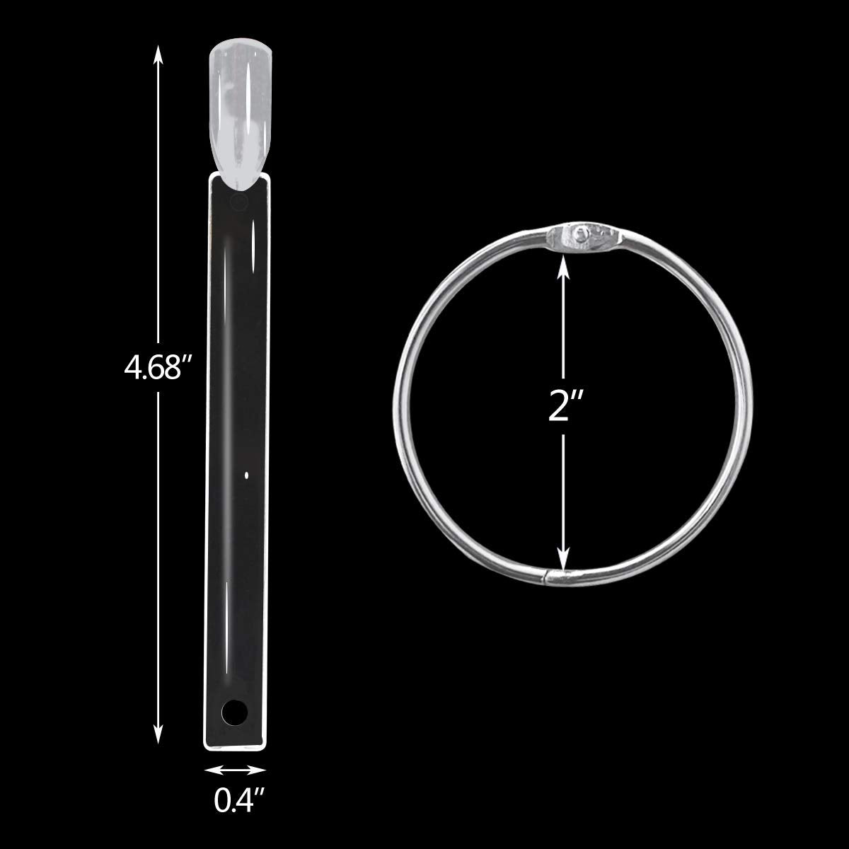 2 Set 100 Tips Clear Nail Art Swatches Sticks Polish Board Display Practice Tool Transparent Fan-shaped False V1258-DP02-A-995