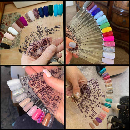 2 Set 100 Tips Clear Nail Art Swatches Sticks Polish Board Display Practice Tool Transparent Fan-shaped False V1258-DP02-A-995