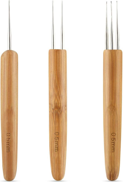 3 Pcs Dreadlock Crochet Hooks - Hook Tool for Hair Locs & Dread Braids 0.5Mm Braid Craft Weaving Needles with V1258-DP02-A-998