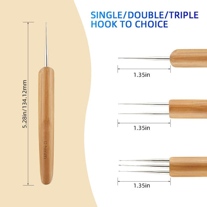 3 Pcs Dreadlock Crochet Hooks - Hook Tool for Hair Locs & Dread Braids 0.5Mm Braid Craft Weaving Needles with V1258-DP02-A-998