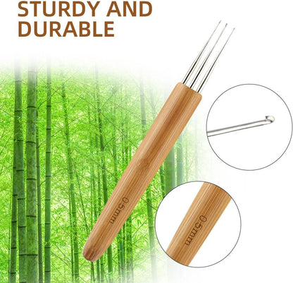 3 Pcs Dreadlock Crochet Hooks - Hook Tool for Hair Locs & Dread Braids 0.5Mm Braid Craft Weaving Needles with V1258-DP02-A-998