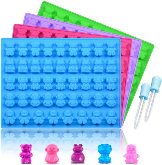 Silicone Candy Gummy Bear Molds - Chocolate Molds Including Bears, Frogs, Lions, Monkeys, Penguins Gummie V1258-DP02-B-10
