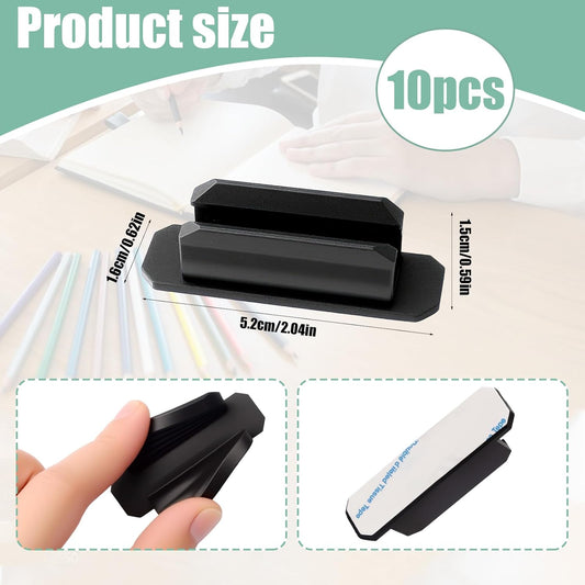 10-Pack Adhesive Pencil Holder for Desk - Multicolor Silicone Pen Holder - Flexible Pencil Holders for Desk, V1258-DP02-B-1004