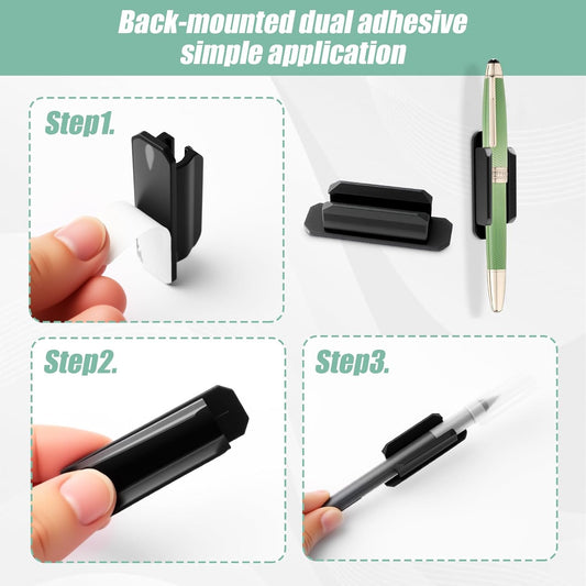 10-Pack Adhesive Pencil Holder for Desk - Multicolor Silicone Pen Holder - Flexible Pencil Holders for Desk, V1258-DP02-B-1004
