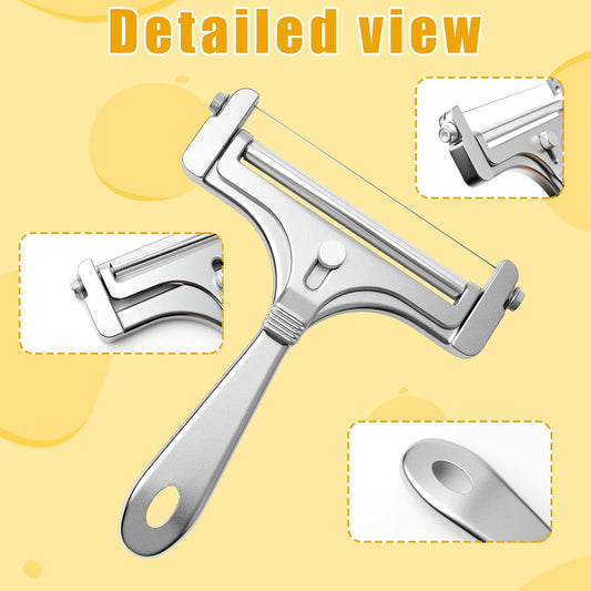 Stainless Steel Wire Cheese Slicer With 4 Extra Wires Adjustable Thickness, Handheld Cheese Cutter Butter V1258-DP02-B-1005